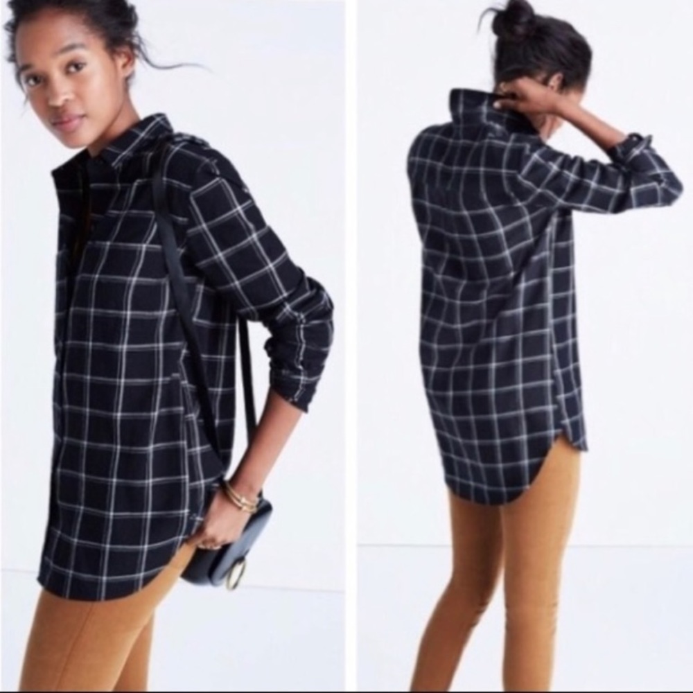 Madewell Classic Ex-Boyfriend Windowpane Plaid top